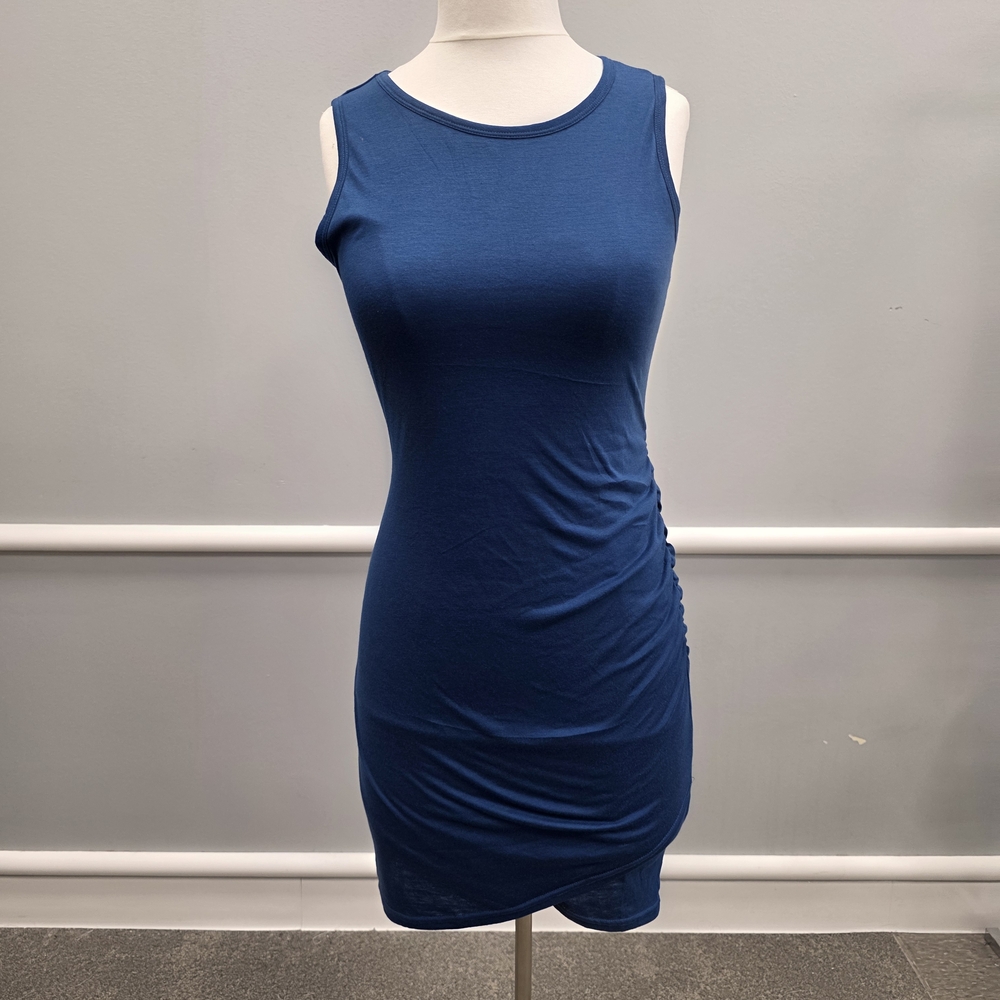 BTFBM Elegant Sleeveless Blue Mini Dress